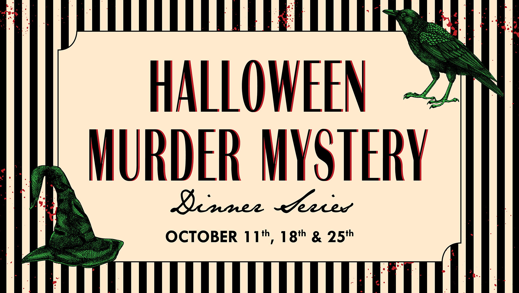 Graphic that says Halloween Murder Mystery