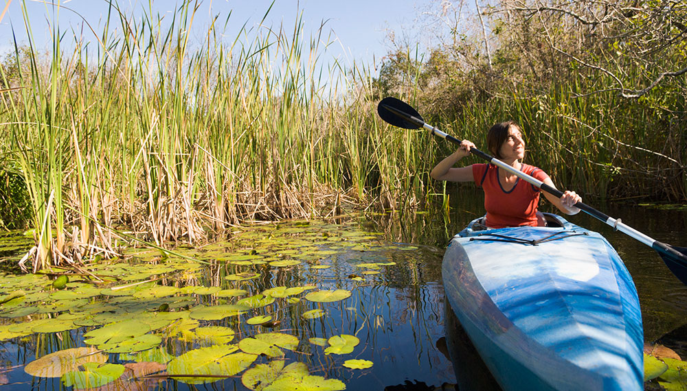 woman kayaking