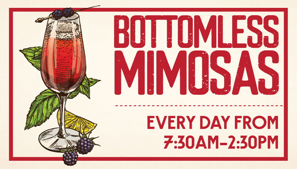 bottomless mimosas flyer