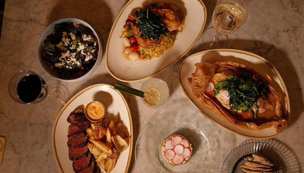 Selection of Miami Spice dishes at The Social Club at Kimpton Surfcomber Hotel