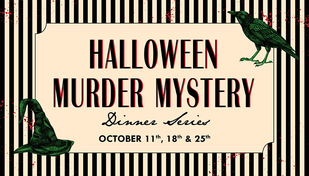 Graphic that says Halloween Murder Mystery