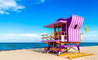 colorful lifeguard station