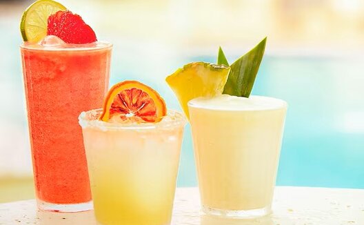 trio of colorful cocktails